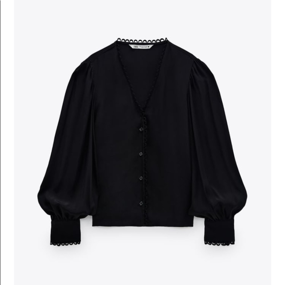 NWT Zara Flowy Contrasting Blouse